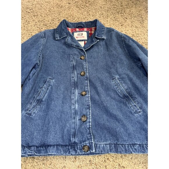 FADED GLORY Jacket Barn Coat Denim Blanket Lined Blue Western Outdoor Rugged M - Picture 3 of 14